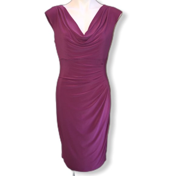 Ralph Lauren Purple Draping Dress-Sz 8